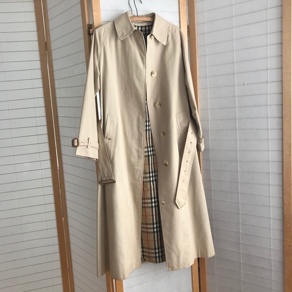 VTG Burberry belted trench Nova check lining Men S